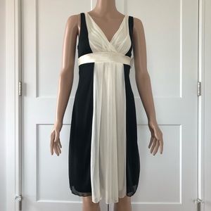 Ruby Rox Black White Mesh V Neck Sleeveless Dress Small